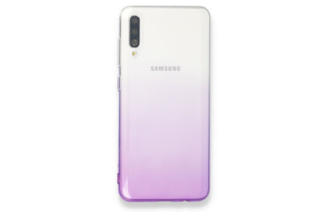 Newface Samsung Galaxy A70 Kılıf Lüx Çift Renkli Silikon - Mor