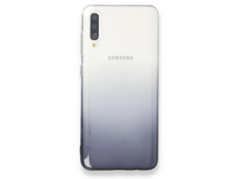 Newface Samsung Galaxy A70 Kılıf Lüx Çift Renkli Silikon - Siyah