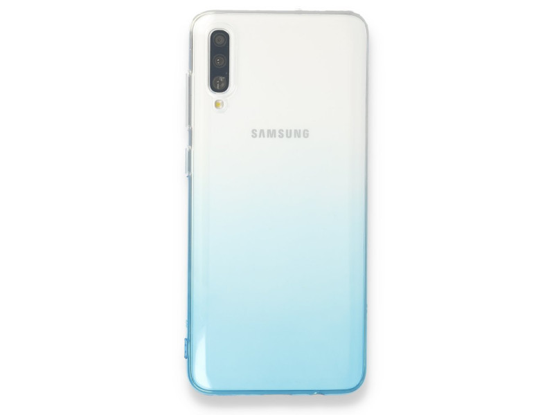 Newface Samsung Galaxy A70 Kılıf Lüx Çift Renkli Silikon - Turkuaz
