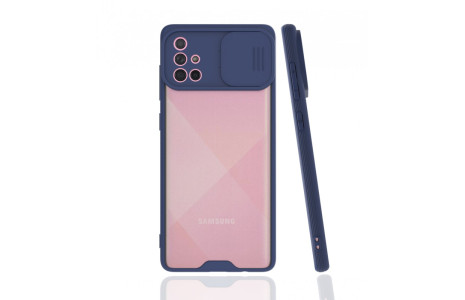 Newface Samsung Galaxy A71 Kılıf Platin Kamera Koruma Silikon - Lacivert