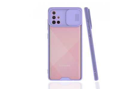 Newface Samsung Galaxy A71 Kılıf Platin Kamera Koruma Silikon - Lila