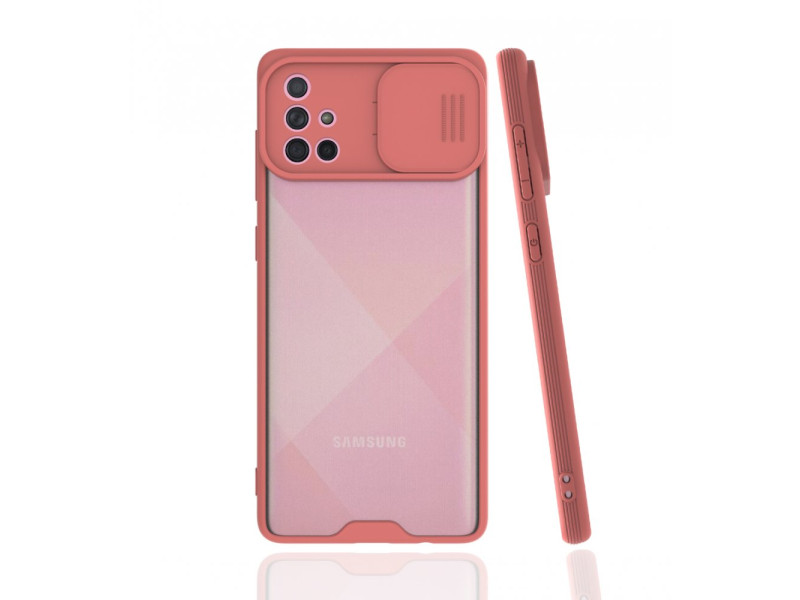Newface Samsung Galaxy A71 Kılıf Platin Kamera Koruma Silikon - Pembe