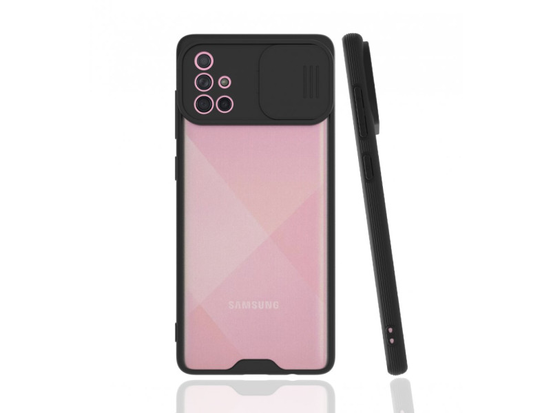 Newface Samsung Galaxy A71 Kılıf Platin Kamera Koruma Silikon - Siyah