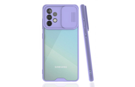 Newface Samsung Galaxy A72 Kılıf Platin Kamera Koruma Silikon - Lila