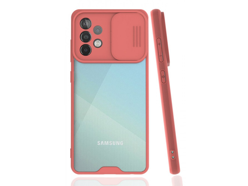 Newface Samsung Galaxy A72 Kılıf Platin Kamera Koruma Silikon - Pembe