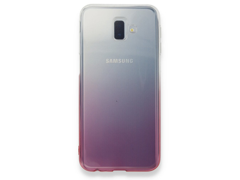 Newface Samsung Galaxy J6 Plus Kılıf Lüx Çift Renkli Silikon - Pembe