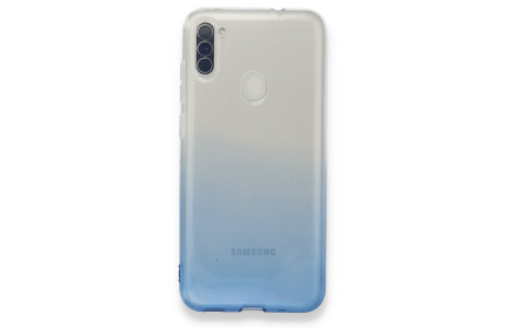 Newface Samsung Galaxy A11 Kılıf Lüx Çift Renkli Silikon - Mavi