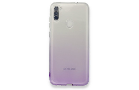 Newface Samsung Galaxy A11 Kılıf Lüx Çift Renkli Silikon - Mor