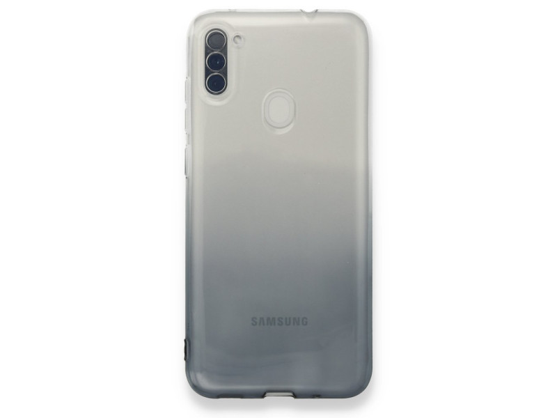 Newface Samsung Galaxy M11 Kılıf Lüx Çift Renkli Silikon - Siyah