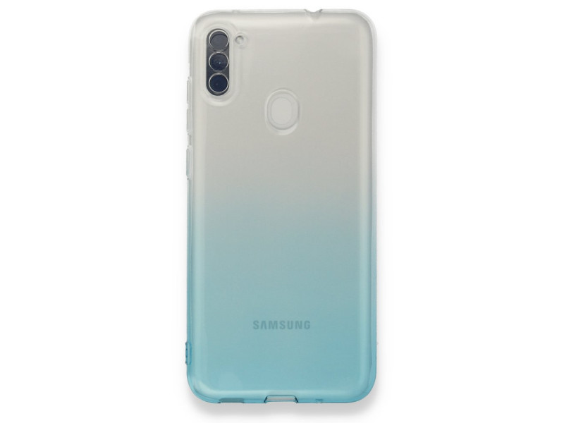 Newface Samsung Galaxy M11 Kılıf Lüx Çift Renkli Silikon - Turkuaz