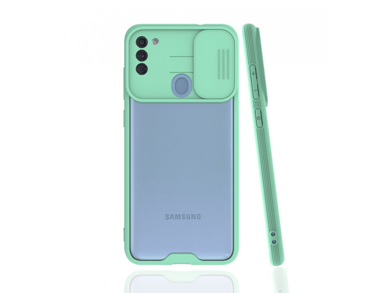 Newface Samsung Galaxy A11 Kılıf Platin Kamera Koruma Silikon - Açık Yeşil