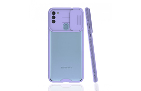 Newface Samsung Galaxy A11 Kılıf Platin Kamera Koruma Silikon - Lila