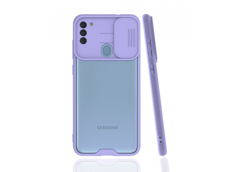 Newface Samsung Galaxy A11 Kılıf Platin Kamera Koruma Silikon - Lila
