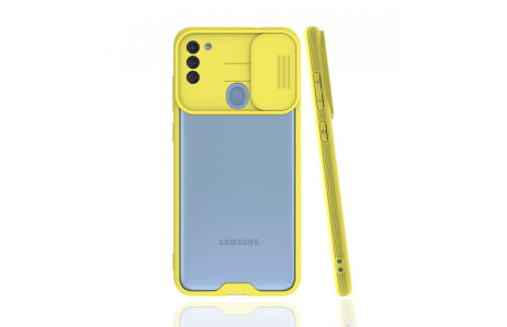 Newface Samsung Galaxy A11 Kılıf Platin Kamera Koruma Silikon - Sarı