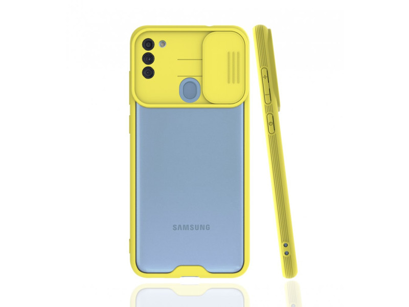 Newface Samsung Galaxy A11 Kılıf Platin Kamera Koruma Silikon - Sarı