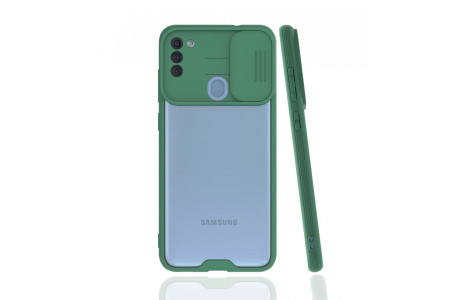 Newface Samsung Galaxy A11 Kılıf Platin Kamera Koruma Silikon - Yeşil