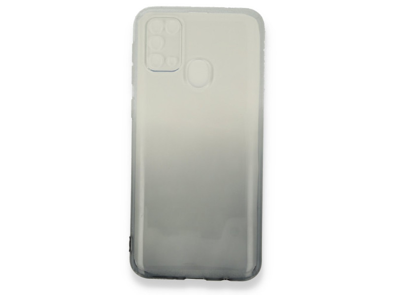 Newface Samsung Galaxy M31 Kılıf Lüx Çift Renkli Silikon - Siyah