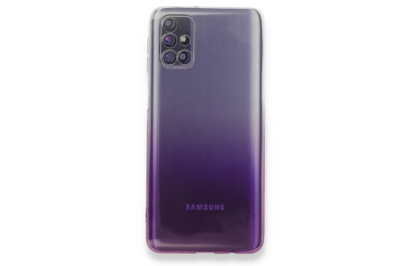 Newface Samsung Galaxy M31S Kılıf Lüx Çift Renkli Silikon - Mor