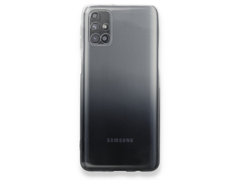 Newface Samsung Galaxy M31S Kılıf Lüx Çift Renkli Silikon - Siyah