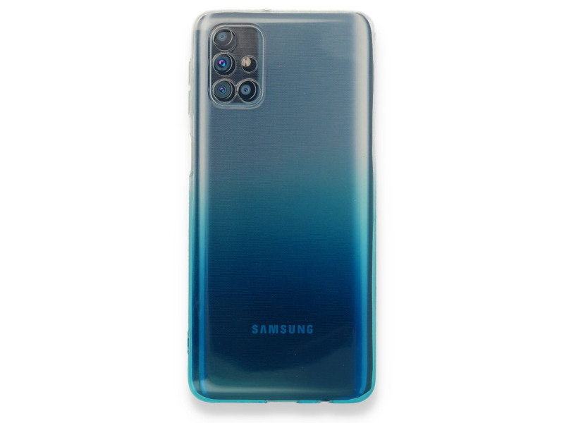 Newface Samsung Galaxy M31S Kılıf Lüx Çift Renkli Silikon - Turkuaz