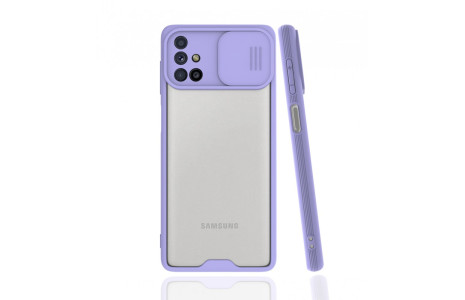 Newface Samsung Galaxy M31S Kılıf Platin Kamera Koruma Silikon - Lila