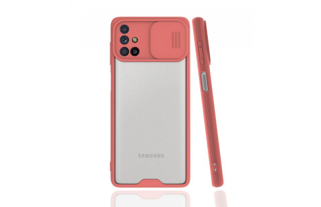 Newface Samsung Galaxy M31S Kılıf Platin Kamera Koruma Silikon - Pembe