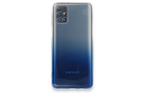 Newface Samsung Galaxy M51 Kılıf Lüx Çift Renkli Silikon - Mavi