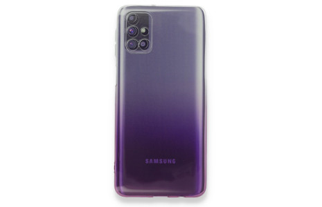 Newface Samsung Galaxy M51 Kılıf Lüx Çift Renkli Silikon - Mor