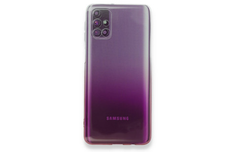 Newface Samsung Galaxy M51 Kılıf Lüx Çift Renkli Silikon - Pembe