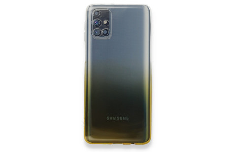 Newface Samsung Galaxy M51 Kılıf Lüx Çift Renkli Silikon - Sarı