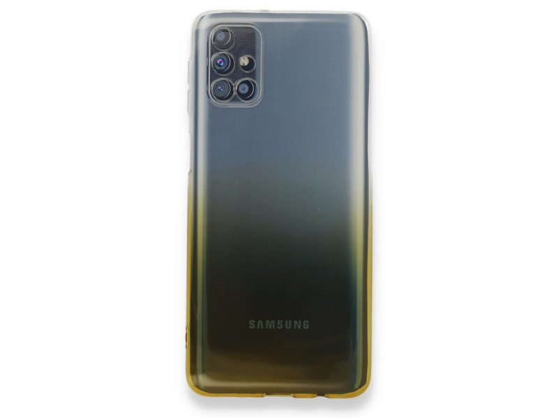 Newface Samsung Galaxy M51 Kılıf Lüx Çift Renkli Silikon - Sarı