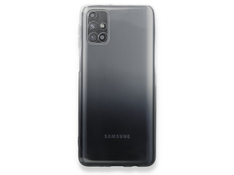 Newface Samsung Galaxy M51 Kılıf Lüx Çift Renkli Silikon - Siyah