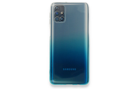 Newface Samsung Galaxy M51 Kılıf Lüx Çift Renkli Silikon - Turkuaz