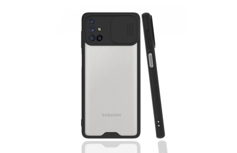 Newface Samsung Galaxy M51 Kılıf Platin Kamera Koruma Silikon - Siyah