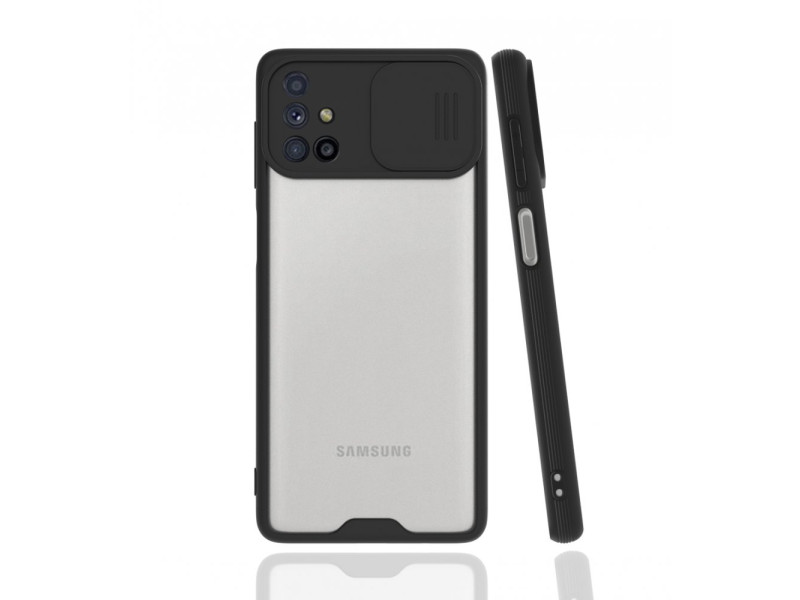 Newface Samsung Galaxy M51 Kılıf Platin Kamera Koruma Silikon - Siyah