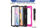 Newface Samsung Galaxy P610 Tab S6 Lite 10.4 Kılıf Pars Tablet Kapak - Pembe