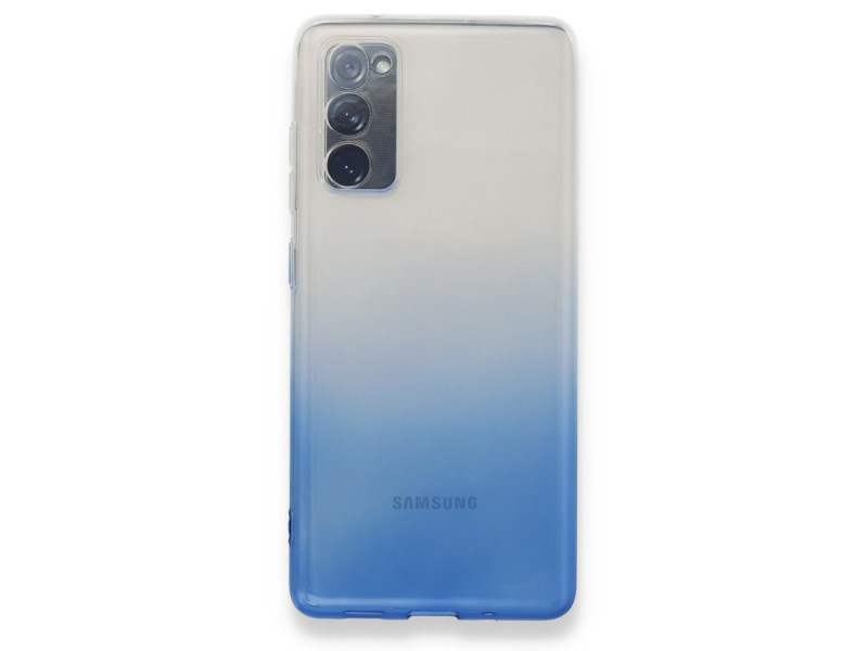 Newface Samsung Galaxy S20 FE Kılıf Lüx Çift Renkli Silikon - Mavi