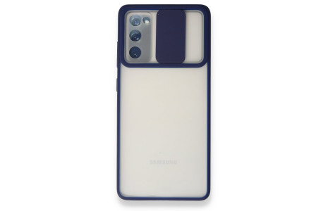 Newface Samsung Galaxy S20 FE Kılıf Palm Buzlu Kamera Sürgülü Silikon - Lacivert