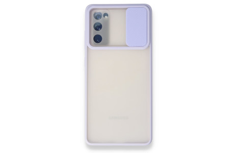 Newface Samsung Galaxy S20 FE Kılıf Palm Buzlu Kamera Sürgülü Silikon - Lila