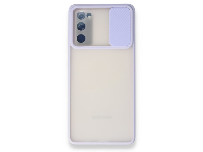Newface Samsung Galaxy S20 FE Kılıf Palm Buzlu Kamera Sürgülü Silikon - Lila