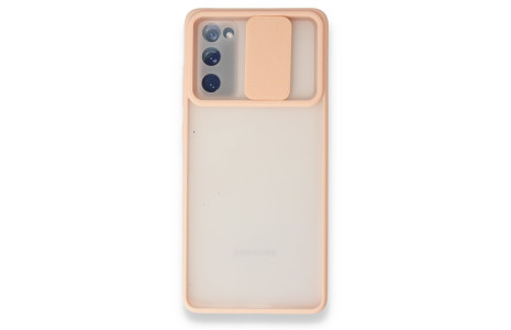 Newface Samsung Galaxy S20 FE Kılıf Palm Buzlu Kamera Sürgülü Silikon - Pembe