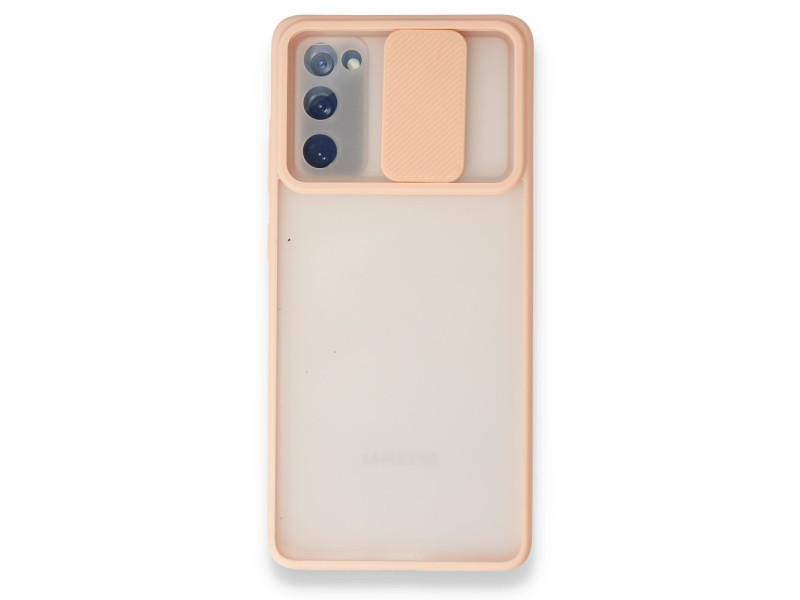 Newface Samsung Galaxy S20 FE Kılıf Palm Buzlu Kamera Sürgülü Silikon - Pembe