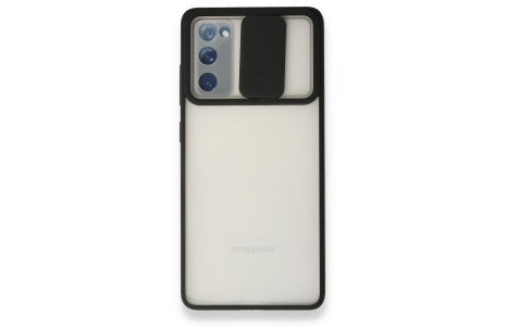 Newface Samsung Galaxy S20 FE Kılıf Palm Buzlu Kamera Sürgülü Silikon - Siyah