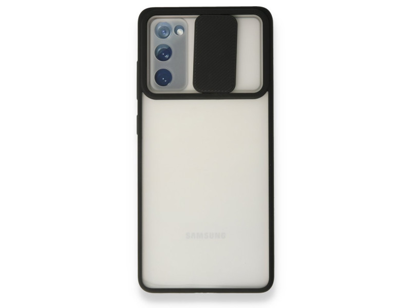 Newface Samsung Galaxy S20 FE Kılıf Palm Buzlu Kamera Sürgülü Silikon - Siyah