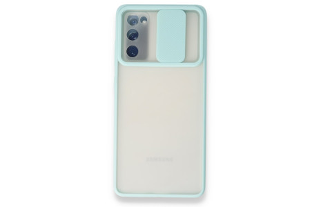 Newface Samsung Galaxy S20 FE Kılıf Palm Buzlu Kamera Sürgülü Silikon - Turkuaz