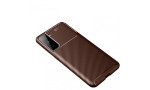 Newface Samsung Galaxy S21 Kılıf Focus Karbon Silikon - Kahverengi