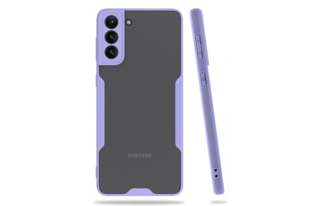 Newface Samsung Galaxy S21 Kılıf Platin Silikon - Lila