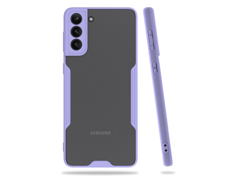 Newface Samsung Galaxy S21 Kılıf Platin Silikon - Lila