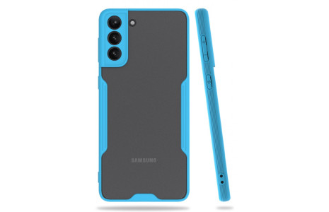 Newface Samsung Galaxy S21 Kılıf Platin Silikon - Mavi