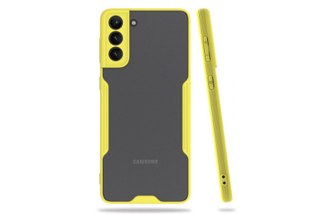 Newface Samsung Galaxy S21 Kılıf Platin Silikon - Sarı